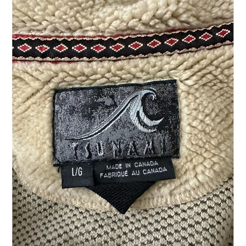 Vintage Tsunami Jacket Women Large Beige‎ Horse Equestrian Fleece Western Concho